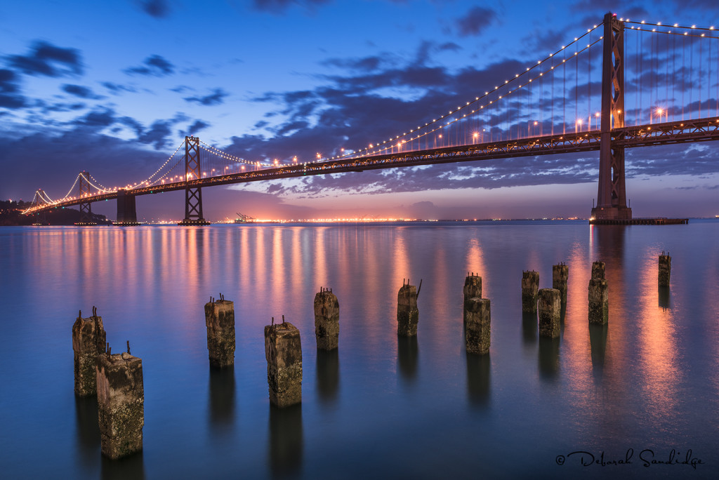 Bay Bridge before sunrise.